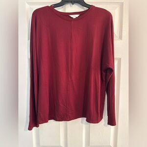 Time and Tru Women's Long Sleeve Tee - Red